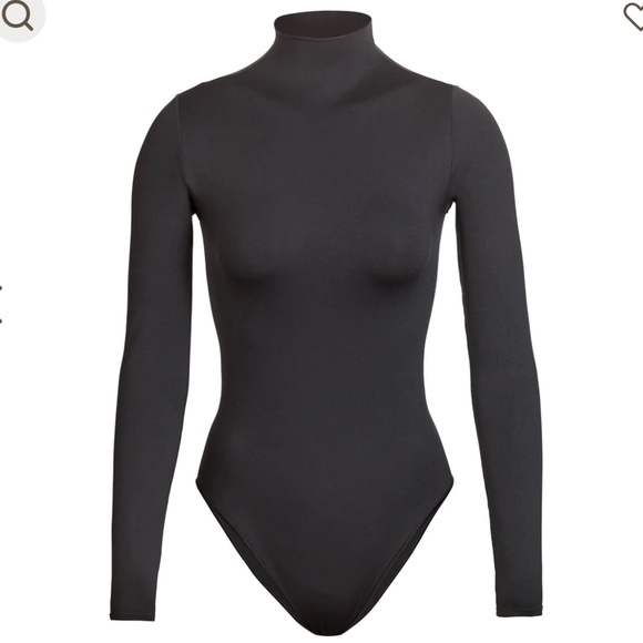 🖤NEW SKIMS ESSENTIAL MOCK NECK LONG SLEEVE BODYSUIT ONYX XXS/XS S/M - Picture 4 of 6